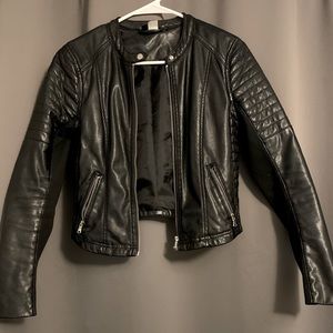 Black pleather moto jacket